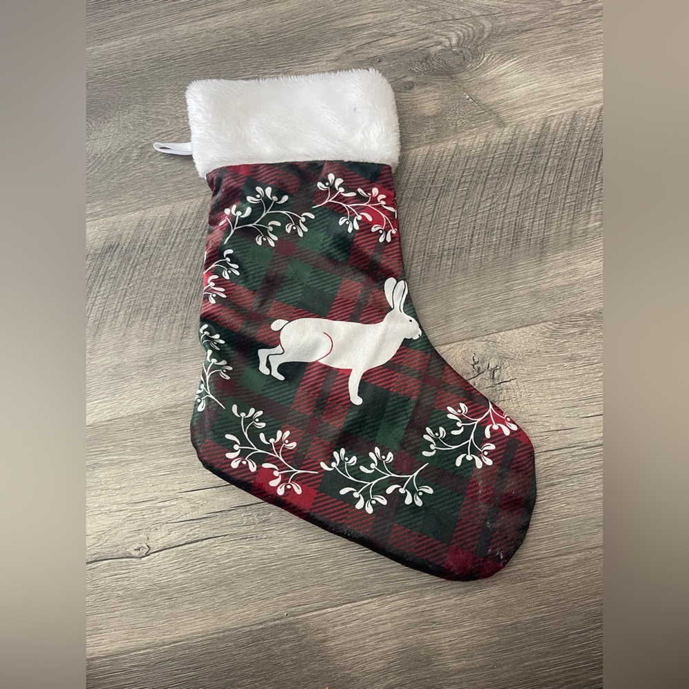 Christmas Rabbit Stocking - Picture 1 of 2